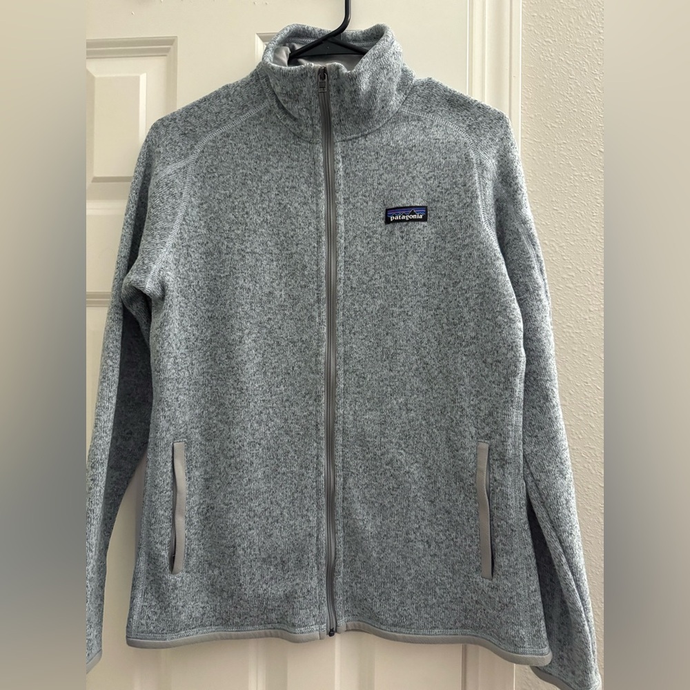 Women’s Patagonia Zip-Up Fleece Jacket (Light Blue And Gray Popcorn-Like Fade)